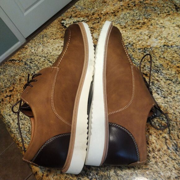 New York & Company Men's Casual Lace Up Leather Shoes Brown Size 12 NWT - Picture 7 of 12